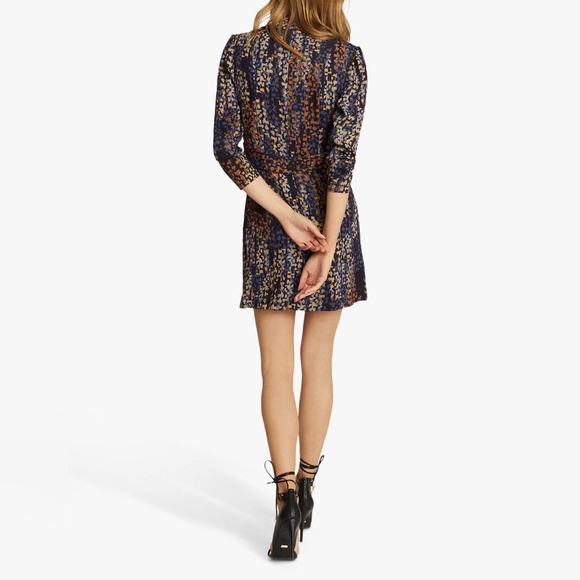 REISS | Esmerelda Navy and Orange Double Breasted Mini Dress - Size 0 - Picture 16 of 16